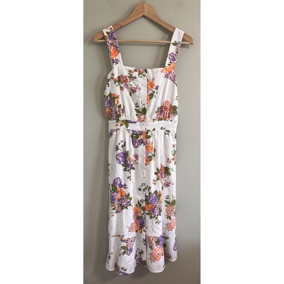 NWT Frnch Paris Floral Midi Sundress Vacation Beach Summer Dress Size Small - Picture 2 of 10
